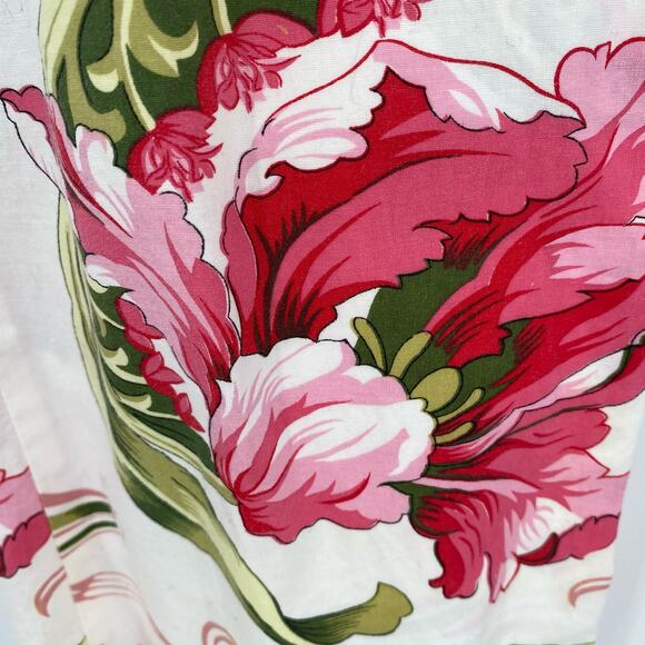 Floral capri pants pink green Twenty One size medium Vintage Made in USA - Picture 6 of 11